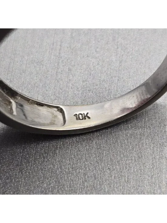 10k White Gold Natural Diamond Channel Set Band Ring Size 10.25 Signed NDI 4.05g - Picture 7 of 16